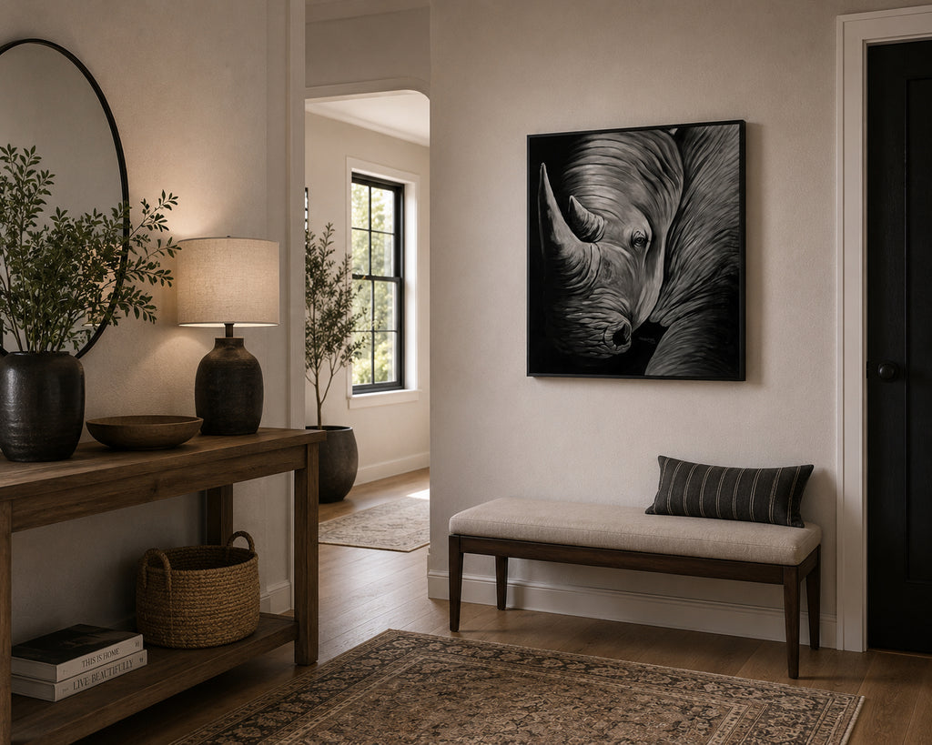 Hand Painted African Oil Painting on Canvas 25" X 33" Unframed