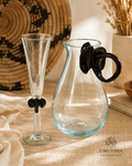 Hand Blown Pitcher and chanpagne glass