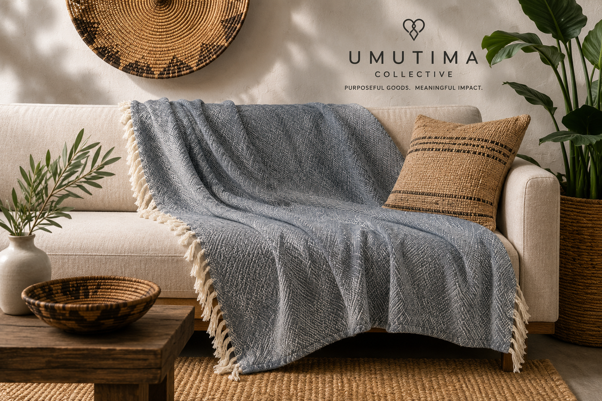 Gray Hand-Woven Blanket 220cm X 240Cm