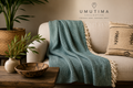 Green Hand-Woven Blanket 220cm X 240Cm
