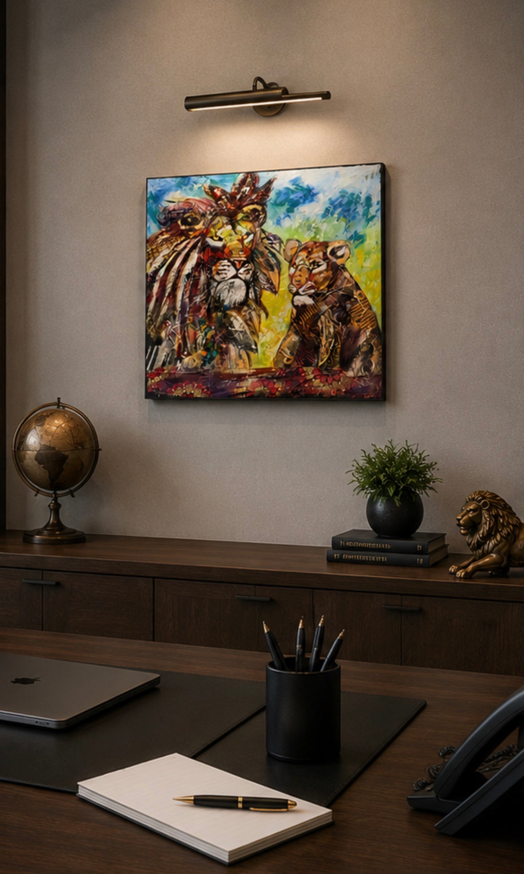 Hand Painted African Oil Painting on Canvas 43" X 43" Unframed