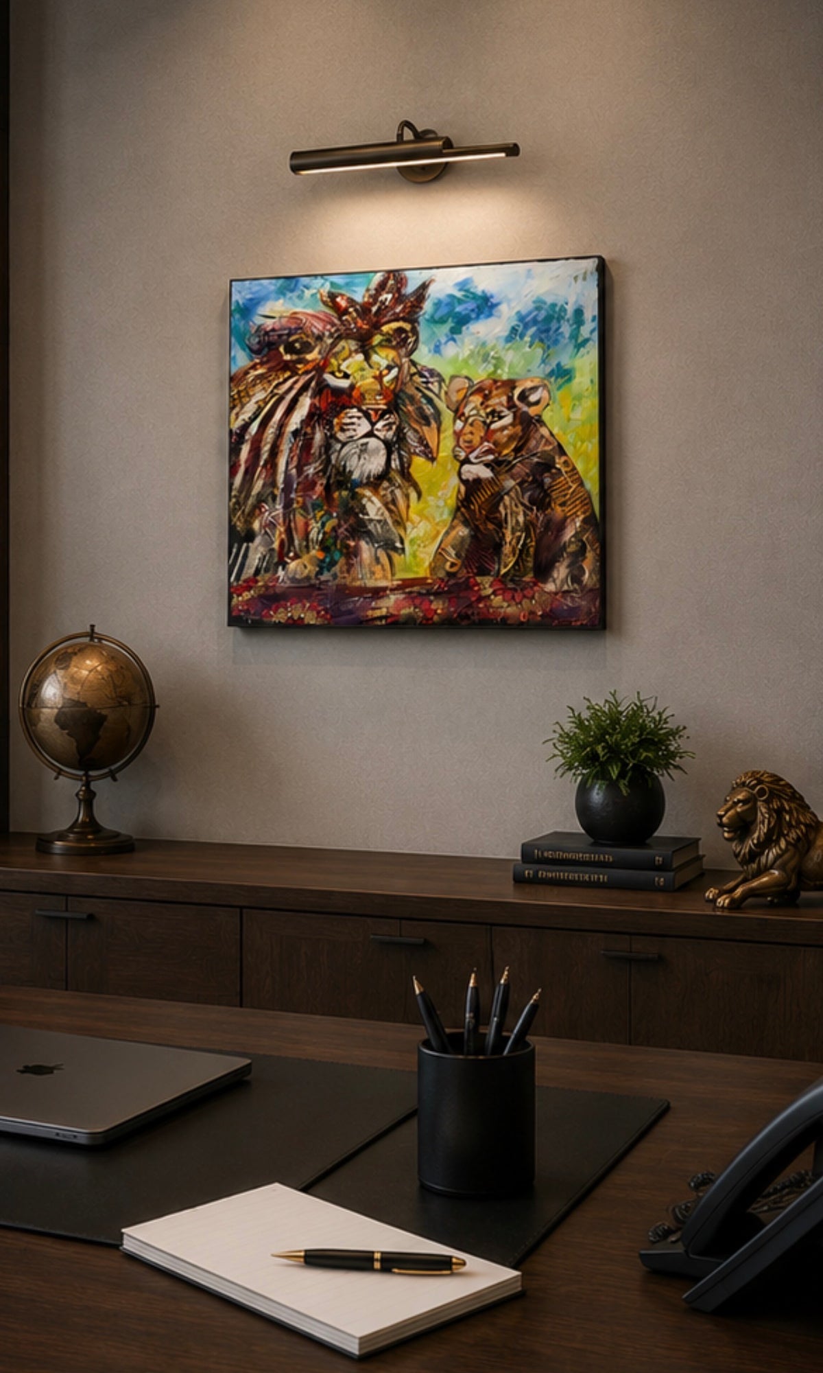 Hand Painted African Oil Painting on Canvas 43" X 43" Unframed