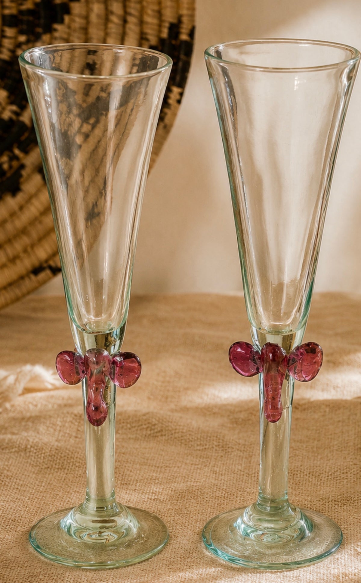 Hand Blown Champagne Flutes