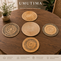 5 Piece Hand Woven Banana Leaf Placemats and Bowl Made in Uganda