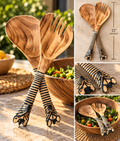 Hand Carved Zebra Wooden Utensils