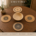 5 Piece Hand Woven Banana Leaf Placemats and Bowl Made in Uganda